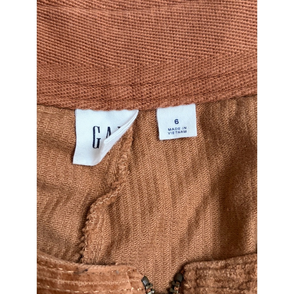 Gap Womens Brown Corduroy Mini Skirt Front Zip A-Line Rust Size 6 - Picture 6 of 6